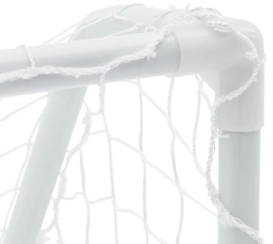Baliza futebol infantil 2 pcs c/ bola 64x35x48 cm metal branco