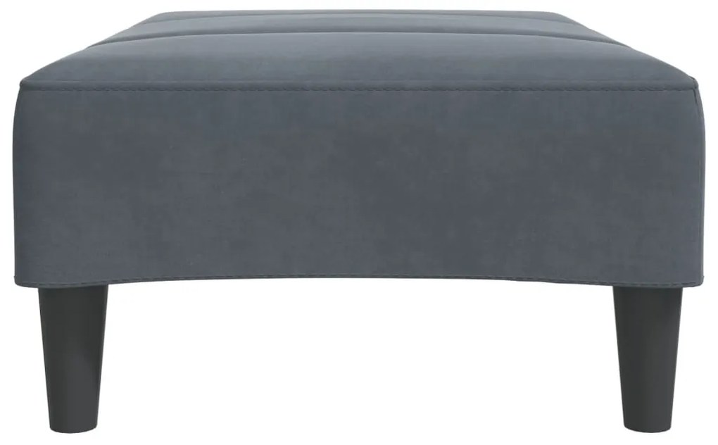 Apoio de pés 77x55x31 cm veludo cinzento-escuro
