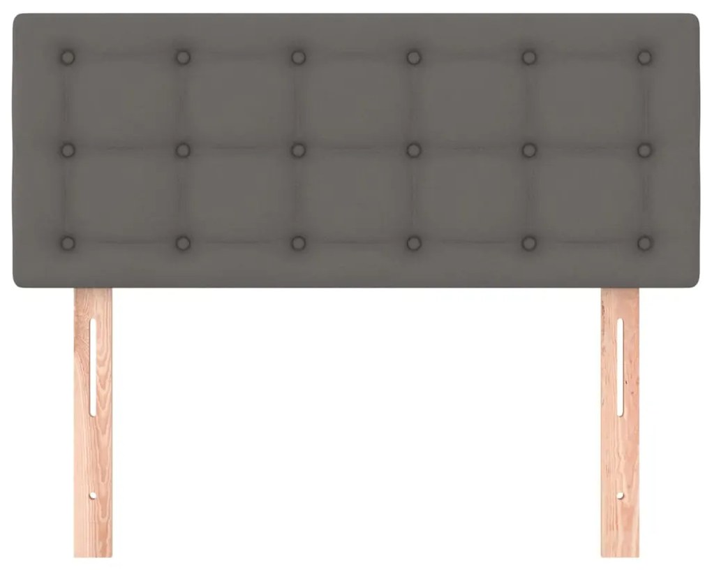 Cabeceira de cama couro artificial 80x5x78/88 cm cinzento