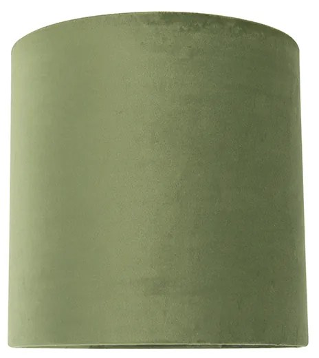 Abajur de veludo verde 25/25/25 com interior dourado