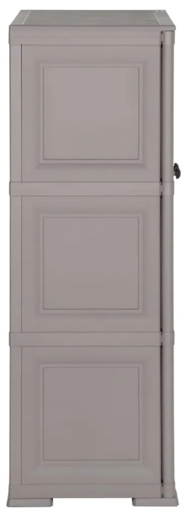 Armário de plástico 79x43x125 cm design de madeira cinzento