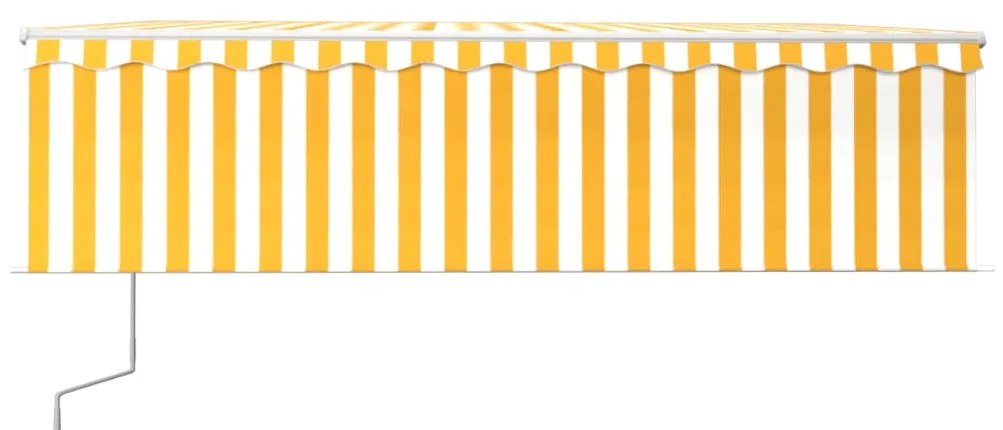 Toldo retrátil automático com estore 5x3 m amarelo e branco