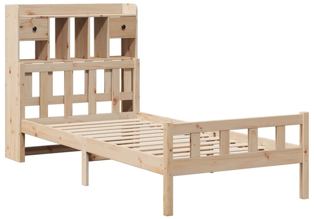Cama com estante sem colchão 100x200 cm pinho maciço