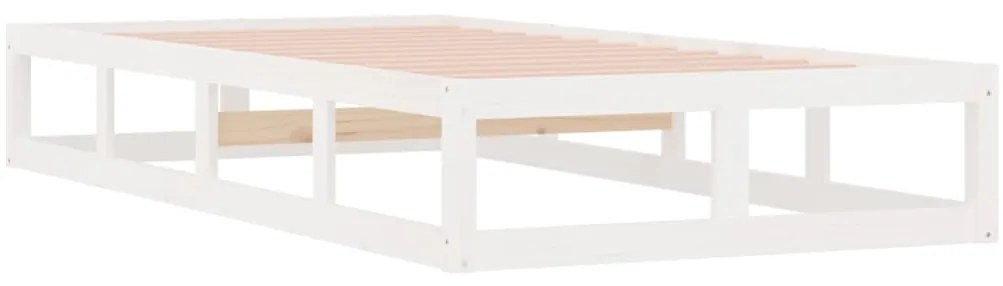 Estrutura cama pequena solteiro 75x190 cm madeira maciça branco