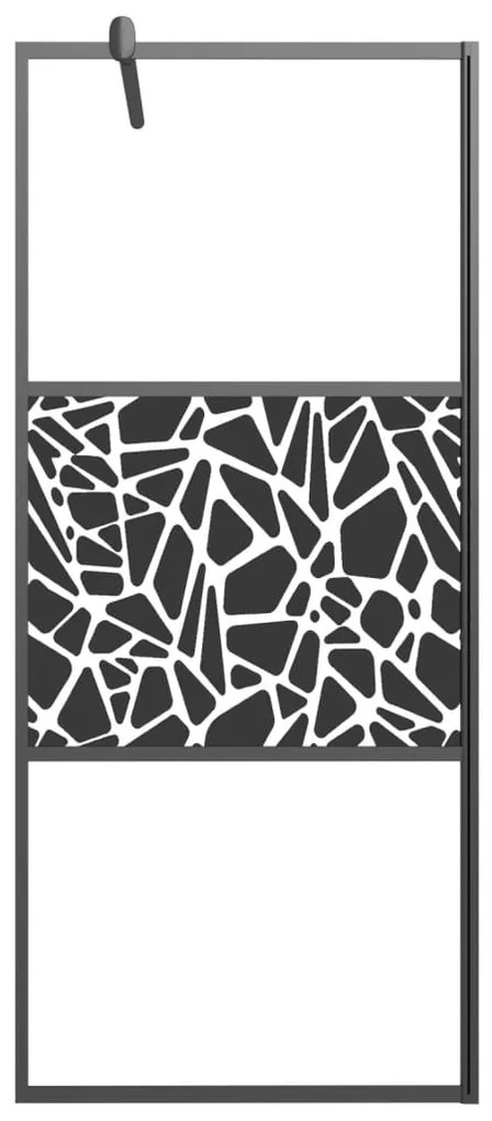 Divisória de chuveiro 80x195cm vidro ESG design de pedras preto