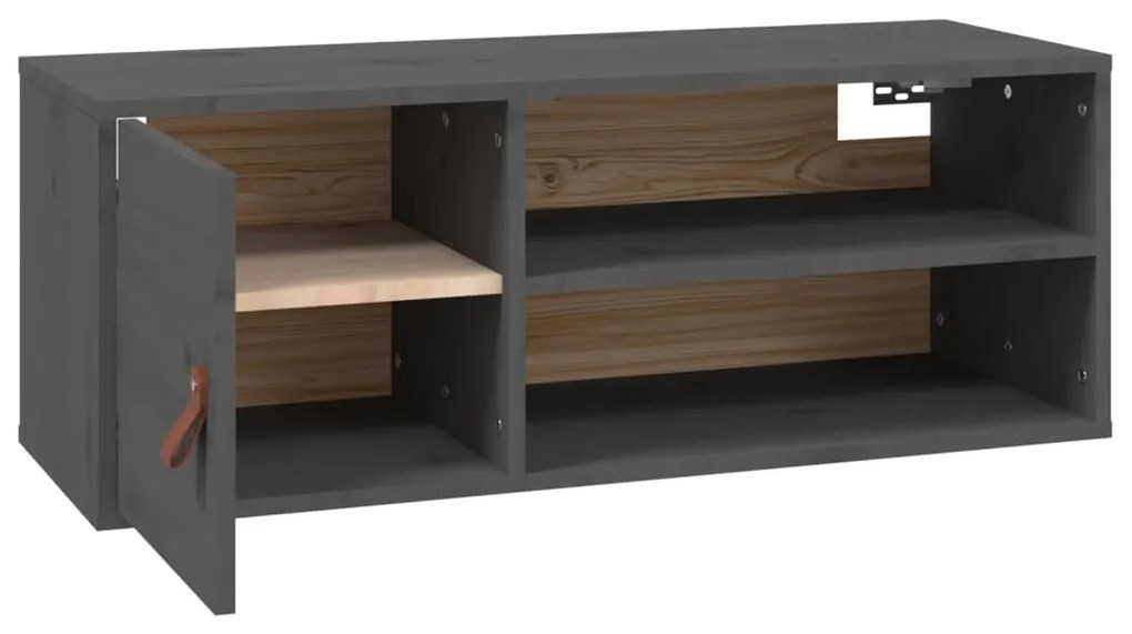 Armários de parede 2 pcs 80x30x30 cm pinho maciço cinzento