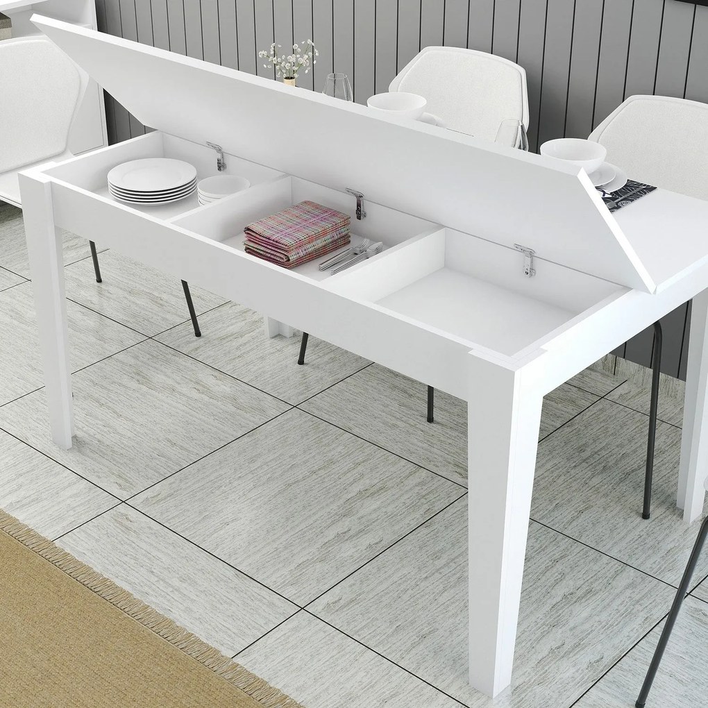 Mesa de Jantar Milan500 – Branco – 145x75x88 cm