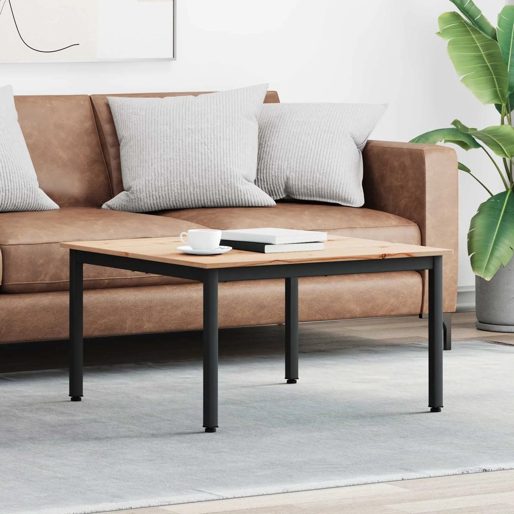 vidaXL Mesa de centro Natural 80 x 80 x 45 cm