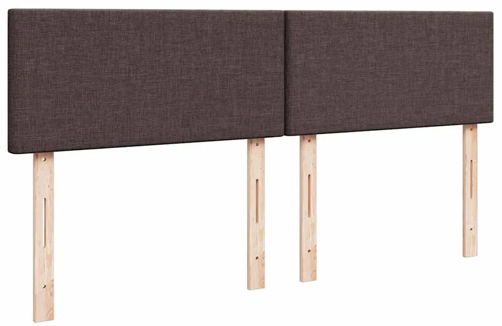 Cama com molas/colchão 200x200 cm tecido castanho-escuro