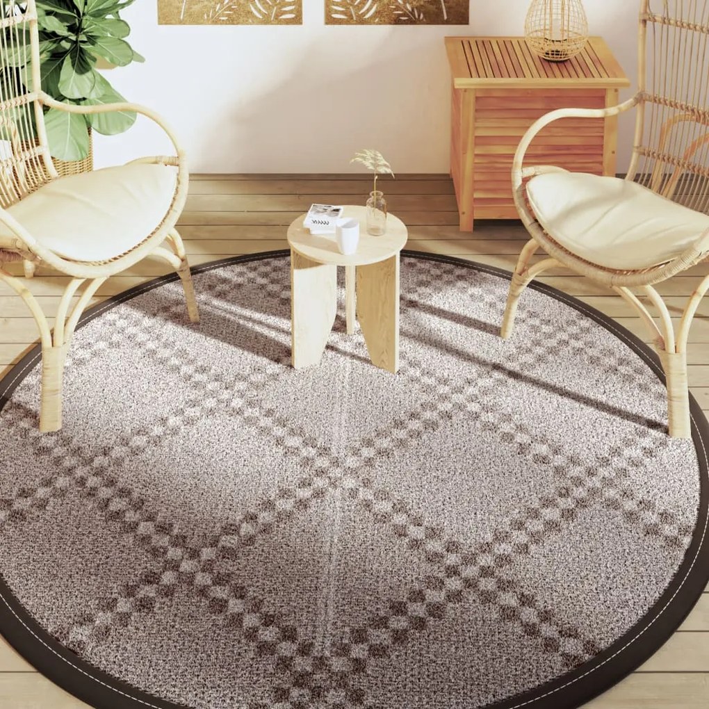 Tapete de exterior Ø200 cm ARAKIL PP castanho