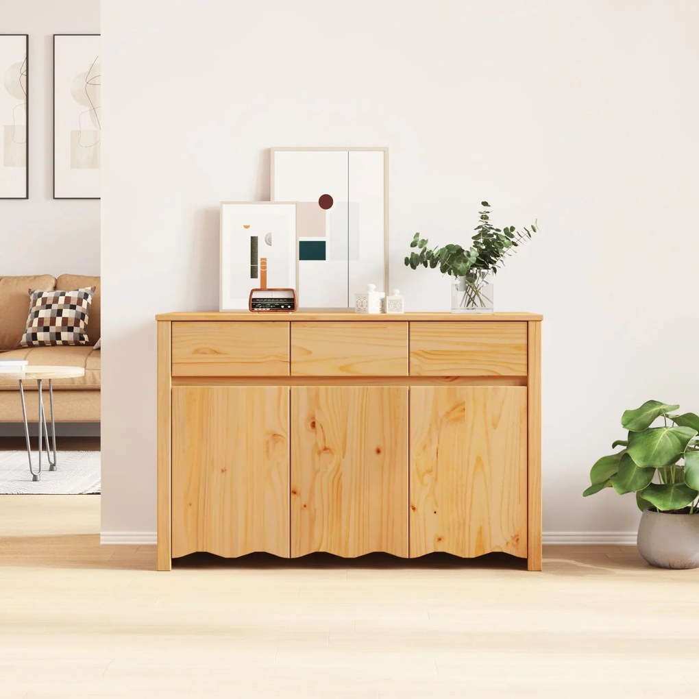 Buffet vidaXL "DRAMMEN" 114x43x75,5 cm Madeira Sólida de Pinheiro
