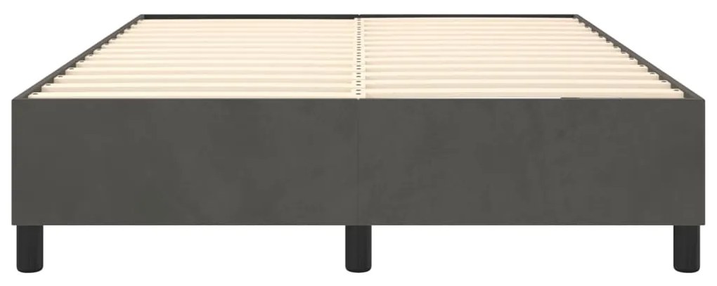 Estrutura de cama sem colchão 140x200 cm veludo cinzento-escuro