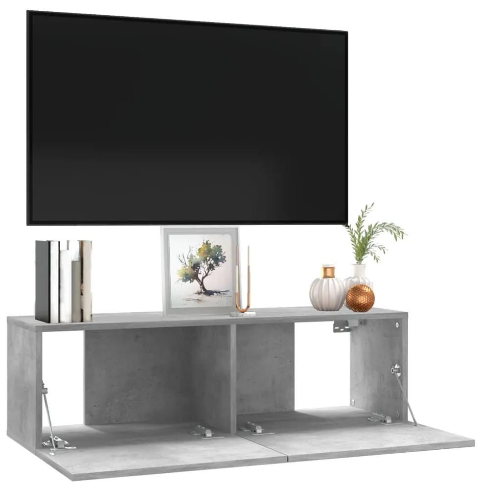 Móvel de TV Lude de Parede de 100cm - Cinzento Cimento - Design Modern