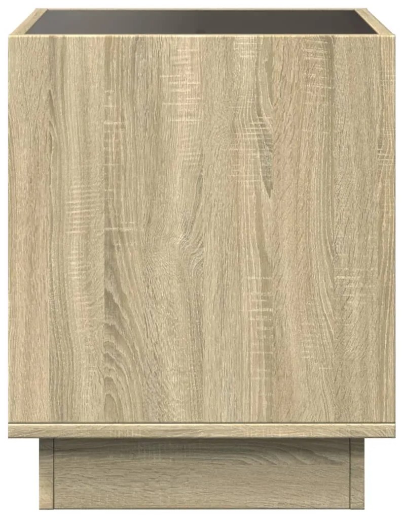 Mesa de cabeceira c/ LED Infinity 50x50x50 cm carvalho sonoma
