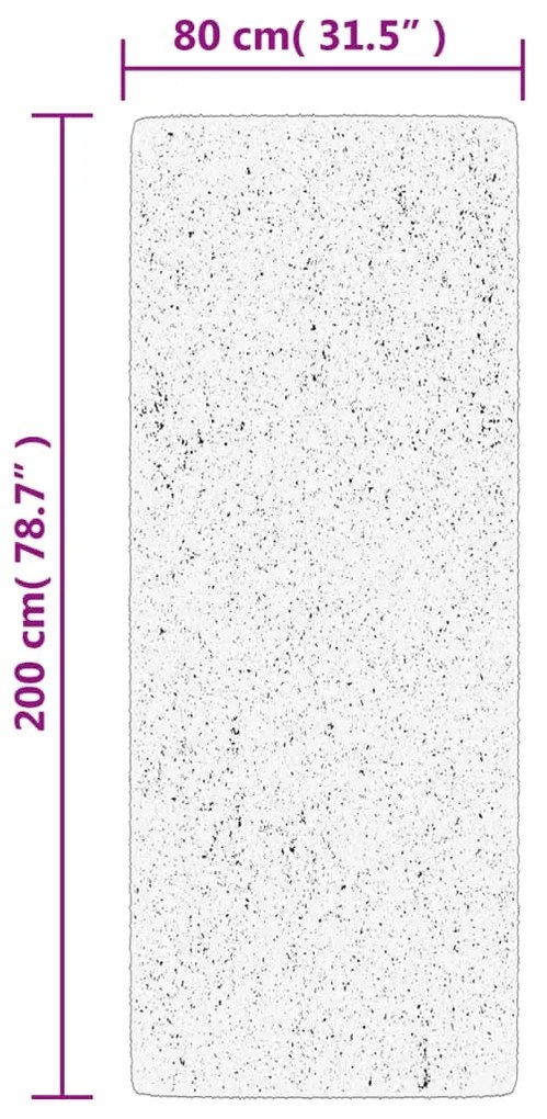 Tapete shaggy de pelo alto PAMPLONA 80x200 cm bege e antracite