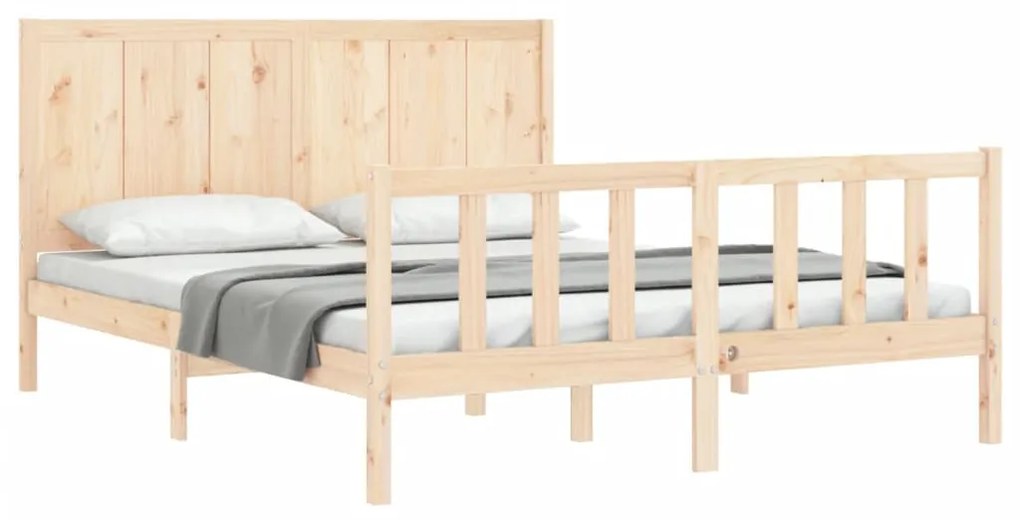 Cama sem colchão 160x200 cm madeira de pinho maciça