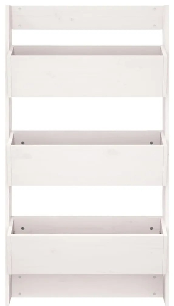 Floreira parede c/ 3 caixas 60x18,5x110 cm pinho maciço branco