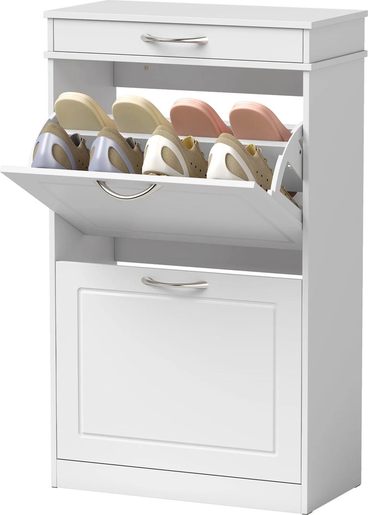 Sapateira, Móvel para Sapatos, 53 x 26,5 x 89 cm, Para 8 Pares, Branco