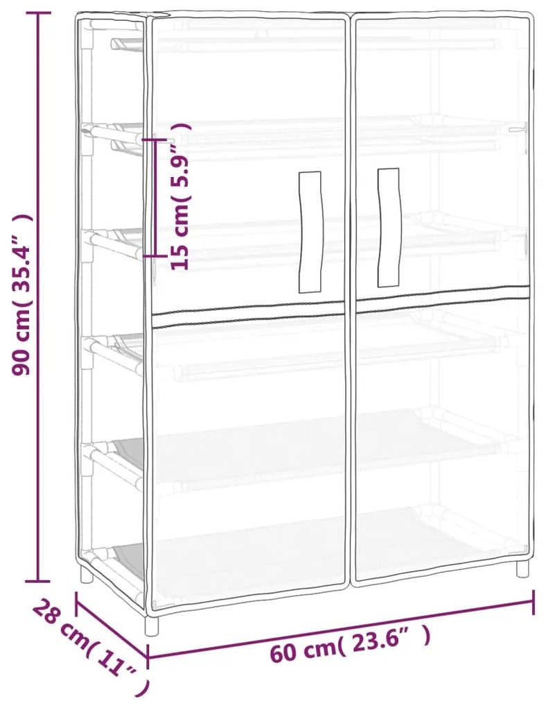 Sapateira Olival de 90 cm em Tecido - Cinzento - Design Moderno