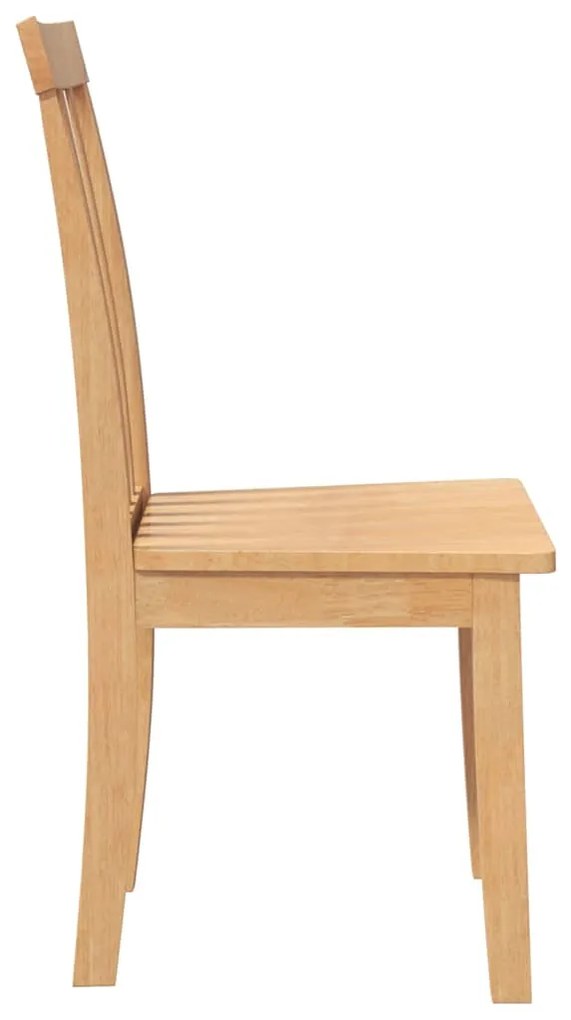 Cadeiras de jantar 2 pcs madeira seringueira maciça natural