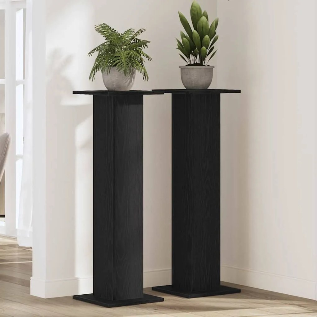 Suporte para Plantas vidaXL 2 pcs Carvalho Preto 30x30x95 cm Madeira C