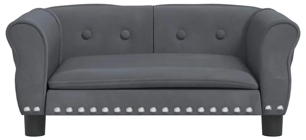 Cama para cães 70x45x30 cm veludo cinzento-escuro