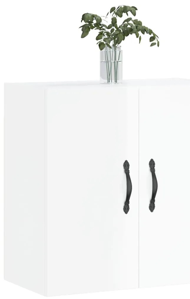 Armário de parede 60x31x60cm derivados madeira branco brilhante