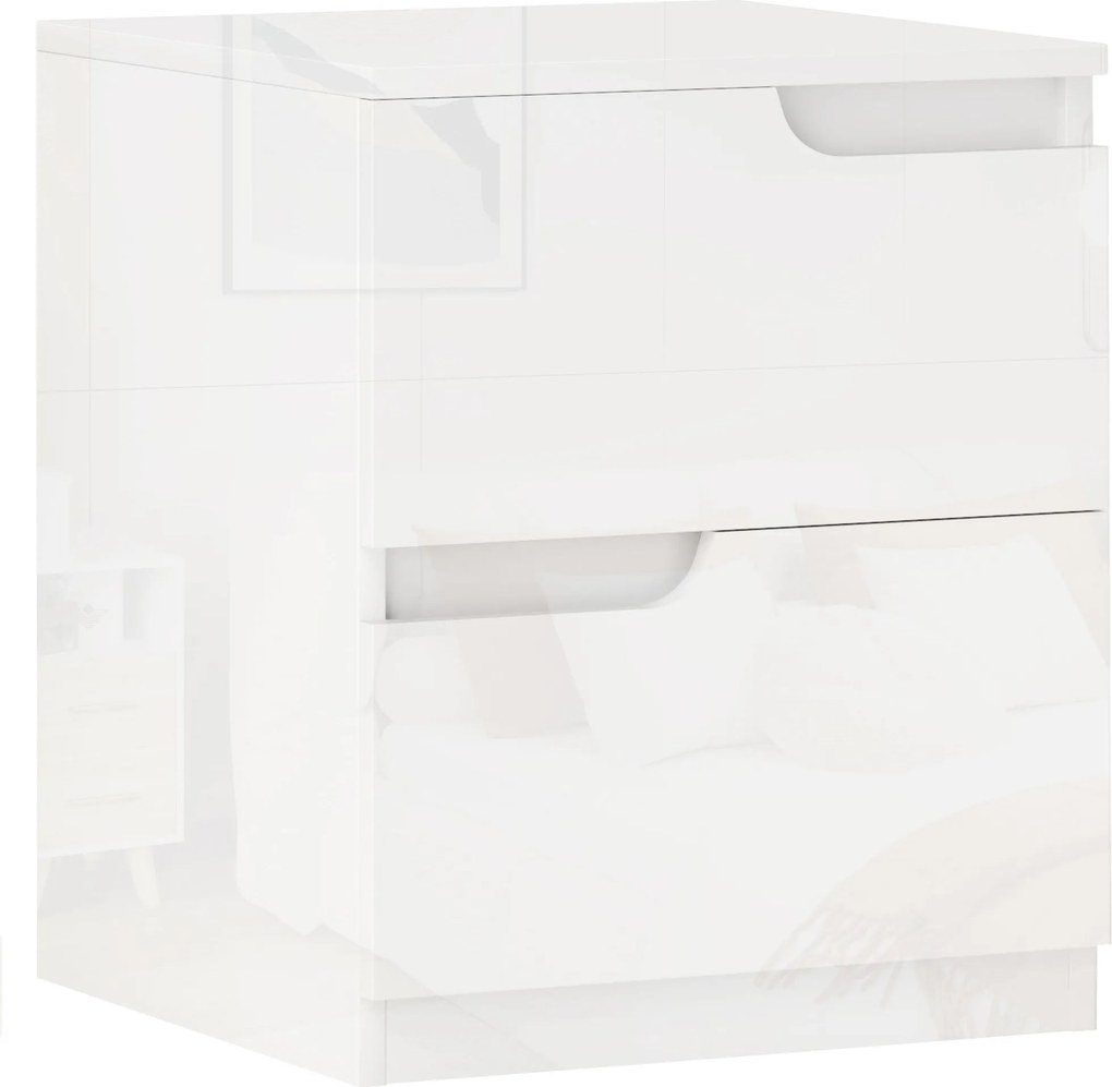 HOMCOM Mesa de Cabeceira, Mesa de Apoio com Gavetas, painel de partículas, elegante, Branco | Aosom Portugal