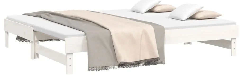 Sofá-cama de puxar 2x(90x200) cm pinho maciço branco