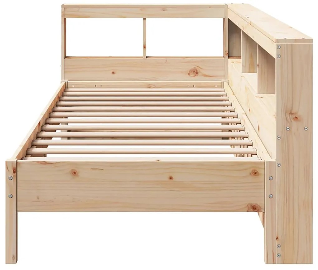 Cama com estante sem colchão 75x190 cm pinho maciço