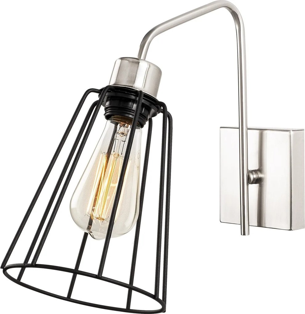 Candeeiro de Parede Ve – Níquel Preto – 15 x 32 cm