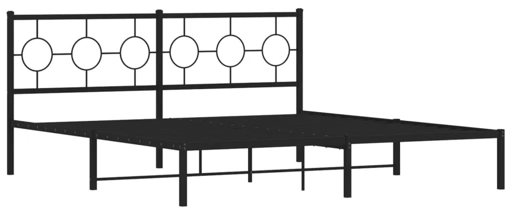 Estrutura de cama com cabeceira 183x213 cm metal preto