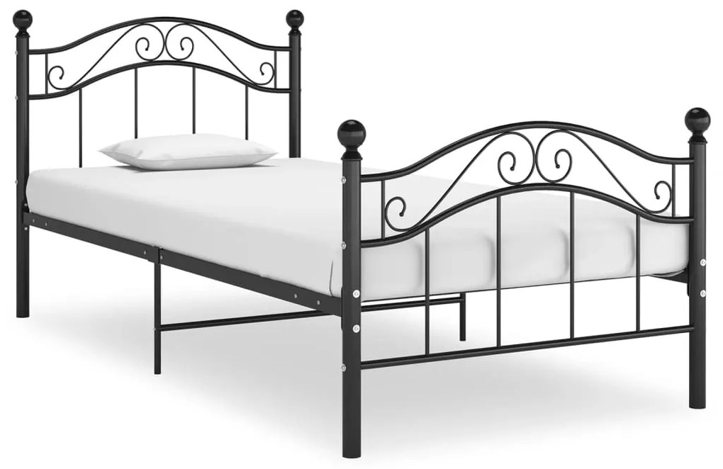 324991 vidaXL Estrutura de cama 100x200 cm metal preto