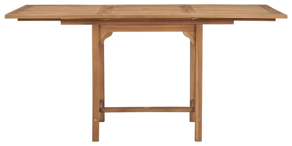 Mesa de jardim extensível (110-160)x80x75cm madeira teca maciça