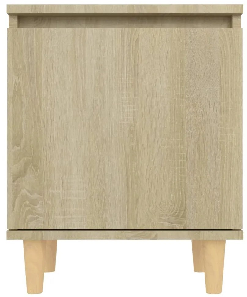 Mesa cabeceira pernas de madeira 40x30x50 cm carvalho sonoma