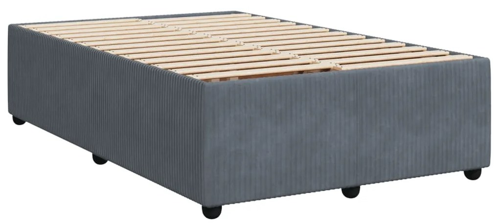 Cama boxspring com colchão 120x200 cm veludo cinzento-escuro