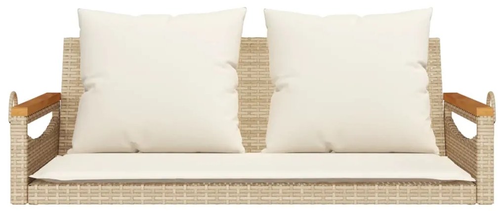 Banco baloiço com almofadões 109x62x40 cm vime PE bege