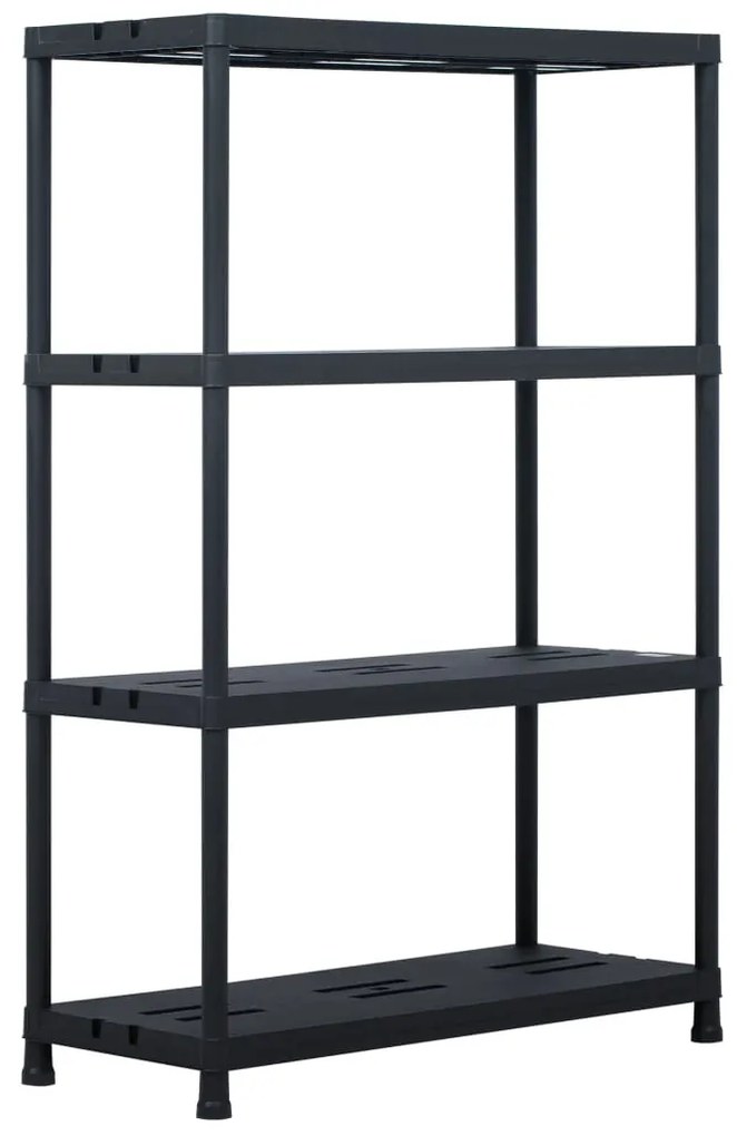 vidaXL Estante de arrumação 220 kg 90x40x138 cm plástico preto