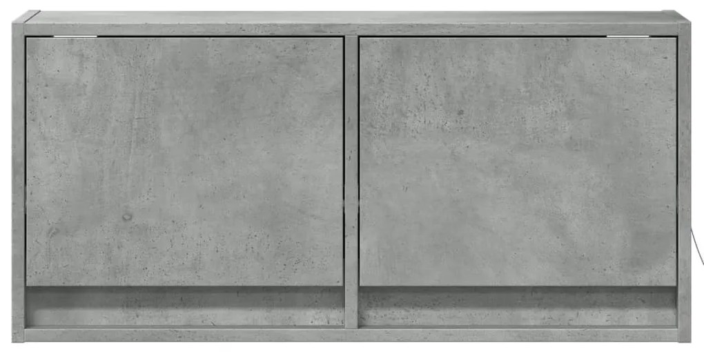 Móvel de parede p/ TV c/ luzes LED 80x31x35 cm cinzento cimento