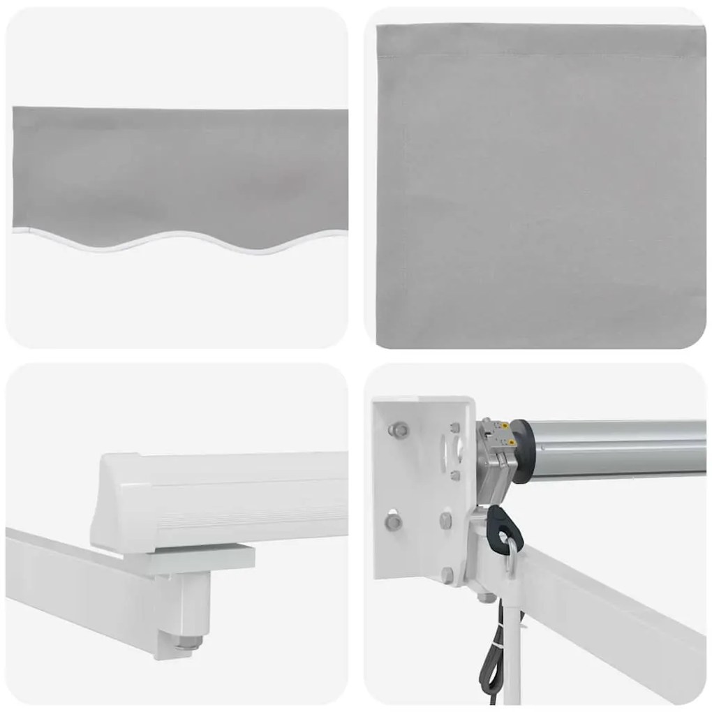 Pérgula Retrátil Automática Cinza Claro 350x250 cm