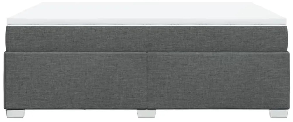 Cama com molas/colchão 140x190 cm tecido cinzento-escuro