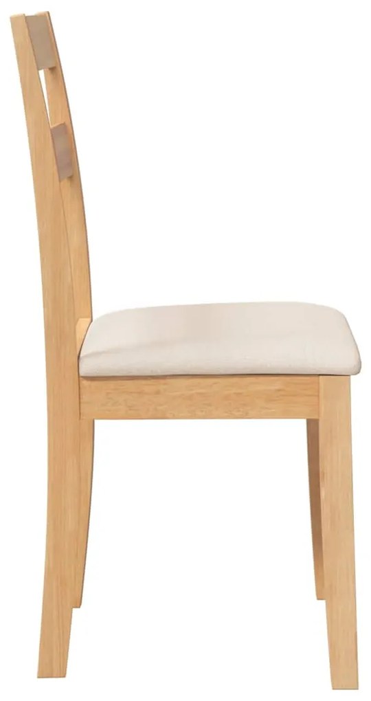 Cadeiras de jantar com almofadões 2 pcs madeira maciça natural