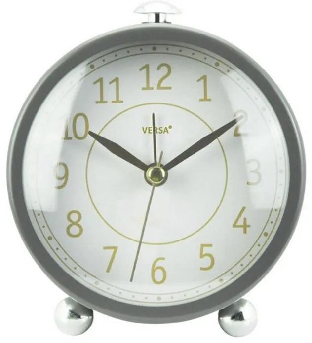 Relógio-Despertador Cinzento Metal (5,7 x 11,3 x 9,8 cm)