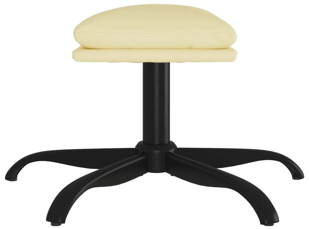 Apoio de pés 60x60x36 cm couro artificial cor creme