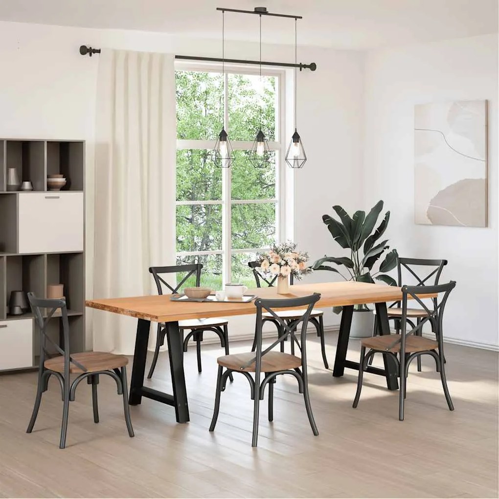 Pés para mesa de jantar em formato A, 2 peças, preto, 70x(72-73) cm, a