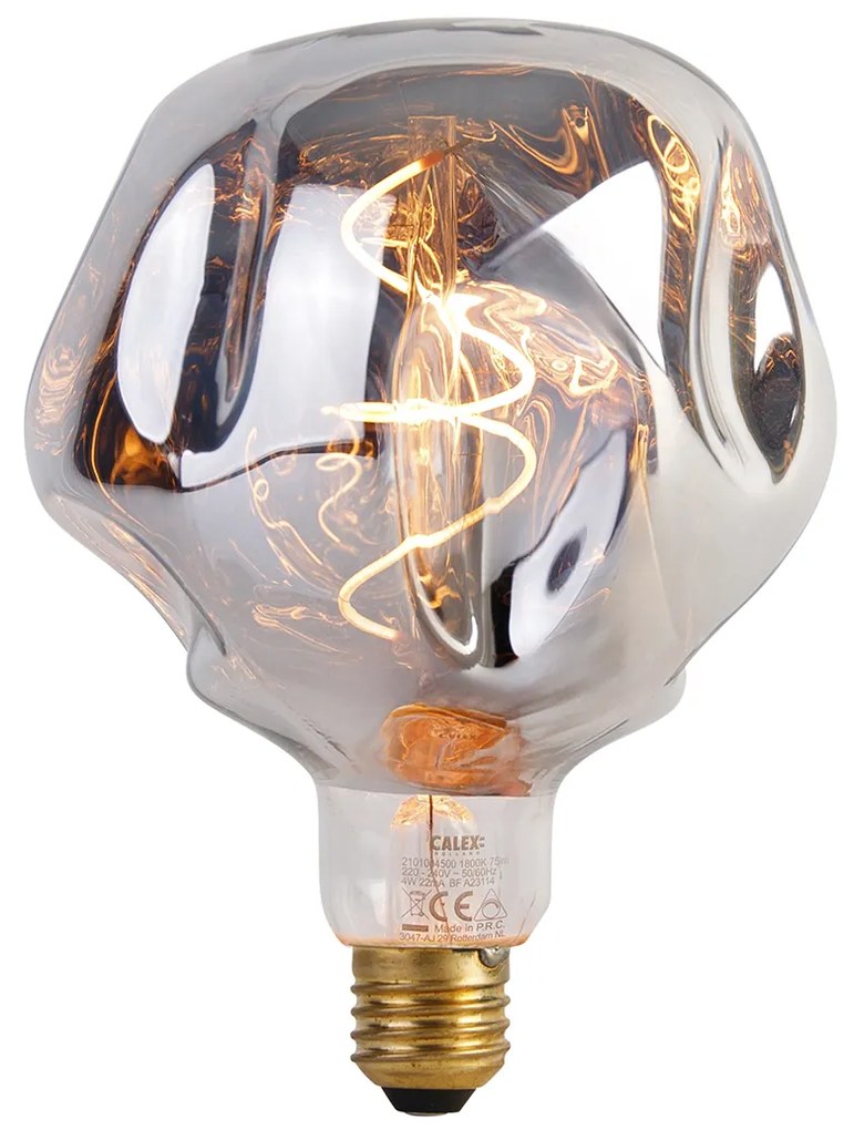Lâmpada LED E27 regulável G125 prata 4W 75lm 1800K