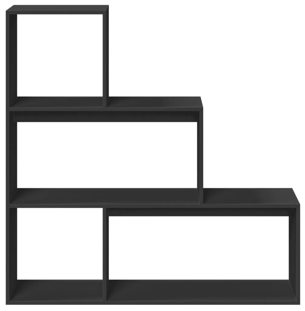 Estante divisória 3 níveis 123x29x123cm derivados madeira preto