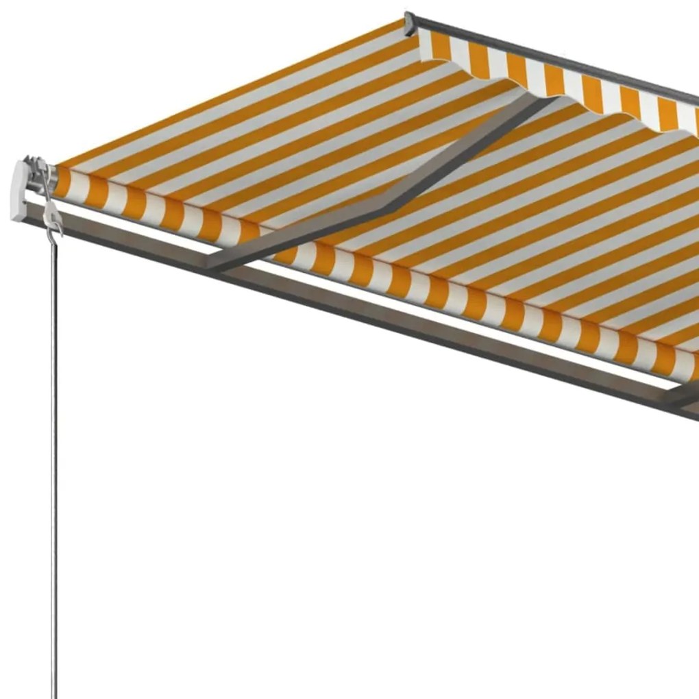 Toldo retrátil manual independente 350x250 cm amarelo e branco