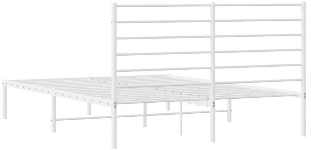 Estrutura de cama com cabeceira 160x200 cm metal branco