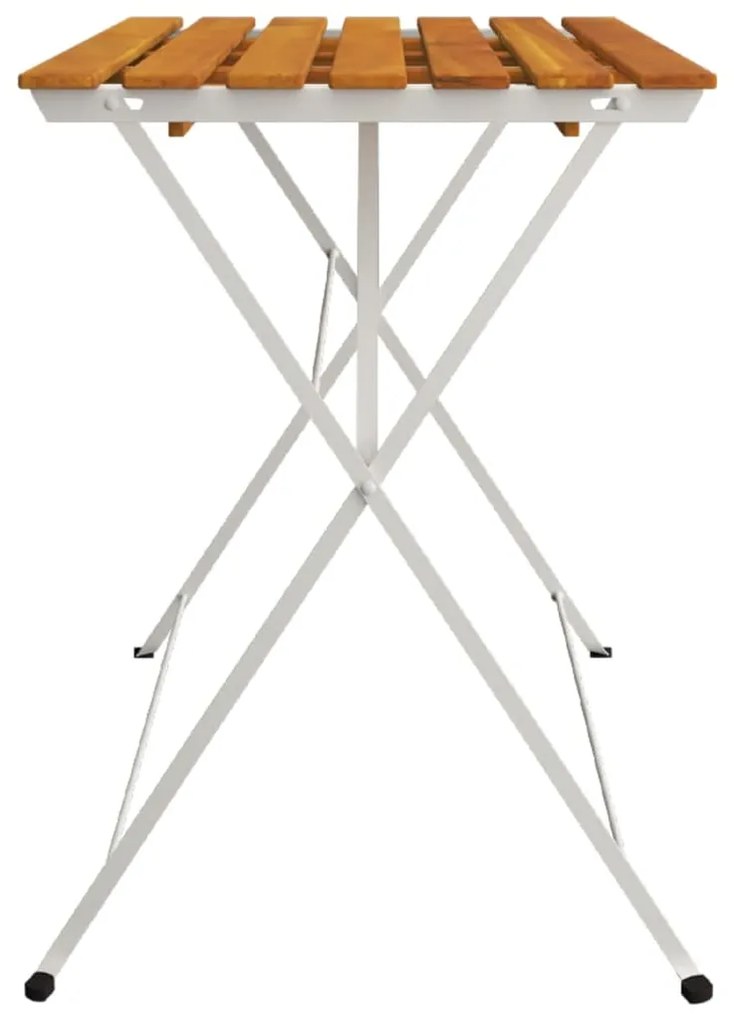 Mesa de bistrô dobrável 100x54x71 cm acácia maciça e aço